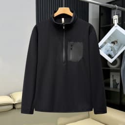 Autumn Winter Wave Fleece Plus Size Mountain Outdoor Men Thermal Locking Warm Fleece Half-Zip Pullover Sweatshirt190kg 12XL