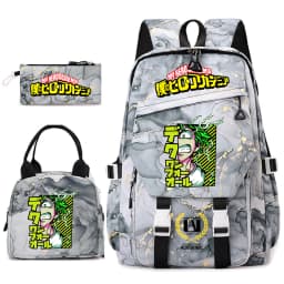 My Hero Academia Anime Print School Backpack Set for Girls Casual Lightweight Student Bookbag with Lunch Bag Pencil Case