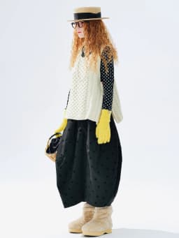 Retro Polka Dot Midi Skirt Loose & Slim - fitting A - line Daily Streetwear Casual & Free 255264