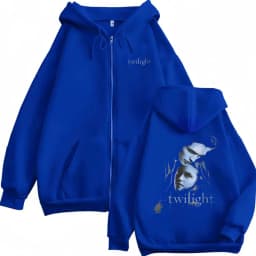 Twilight Saga Vampire Robert Pattinson Edward Cullen and Bella Zipper Hoodie Men Women's Casual Vintage Oversized Zip Up Jacket