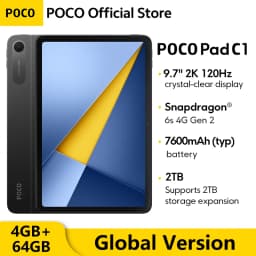 Global version POCO Pad C1 Tablet Snapdragon® 6s 4G Gen 2 Mobile Platform 9.7" 2K 120Hz display 8MP 7600mAh Wi-Fi