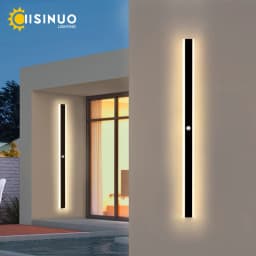 Outdoor Wall Light With Motion Sensor 90v 240v IP65 Waterproof Porch Lamp LED Long Garden Lamp for Villa Garage Lighting Fixture