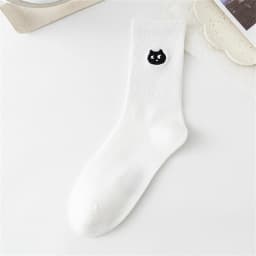 Chic New Women's Cute Cat Face Black White Socks Korean Harajuku Kawaii Kitten Hipster Casual Gift Dropship