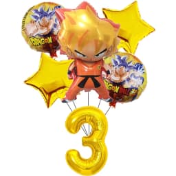 Dragon Ball Z Birthday Party Decoration Anime Tableware Invitation Cards Banner Backdrop Poster Cake Topper Number Balloon Set