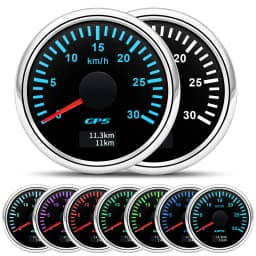 30/60/80/120/200 Km/h GPS Speedometer With GPS Antenna for 12V 24V Car Boat Marine Waterproof Speed Gauge Odometer 7 Colors led