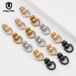 WUTA Round Head Swivel Rivet Leather Rivet with Pull Ring Leather Craft Screw Rivets Metal Handmade DIY Leather Crafts Accessory