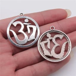 10pcs Charms Yoga Om Pendants Making DIY Handmade Tibetan Silver Color Vintage Antique Bronze Color Jewelry Making Finding