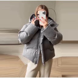 Hooded Stand Collar Fitted Puffer Coat Zip‑Up Oversized 2026 Winter Women Warm Padded Jacket Glam Causal Lady Cotton‑Padded Coat