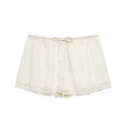 Women Solid Satin Mini Shorts, Stretchy Waist Lace Patchwork Casual Summer Shorts 2026