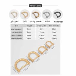 CRAZYSMITH Detachable Open Screw D Ring Buckle Removable Shackle Clasp Bag Straps Modification Hardware Handles Bag Accessories