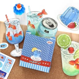 20pcs Kawaii Ins Fresh Store Series Fruit Snack and Drinks Material Pack DIY Scrapbook Handbook Aesthetic Stationery Supplies