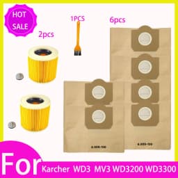 Replacement Dust Bag Hepa Filter For Karcher WD3 Premium WD3200 WD 3300 MV3 Accessories A2004 A2054 Vacuum Cleaner Spare Parts