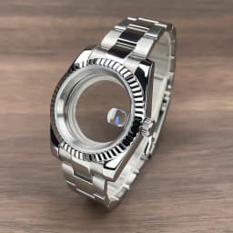 36mm/39mm Fluted Bezel NH35 Case For SK DJ Replacemet Part Sapphire Glass Stainless Steel Fit Nh35 Nh36 Movement Watch Case NH35