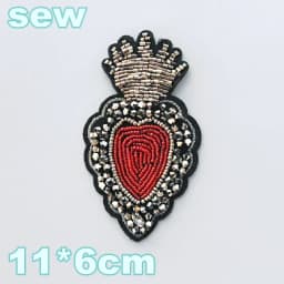 Embroidery Sequined Alphabet Pearl Letter Cross Patch,sequins Heart Beaded Eye Patches Badges Appliques for Clothing WF2210252