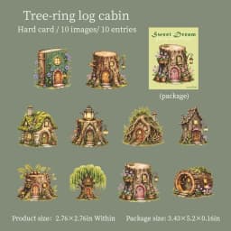 Journal GO 10pcs Fairy Tale Forest House Stickers, Vintage Mushroom Teapot Cottage Decal for Scrapbooking Journaling & Craft DIY