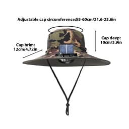 Fishing Hat With Solar Fan Hat With Rechargeable Fan Lightweight Fishing Hats Outdoor Sunshade For Mountaineering Outdoor