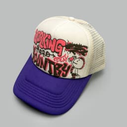 Cartoon Character Graffiti Printed Letter Baseball Hats New Unisex Sunshade Color Block Breathable Versatile Mesh Trucker Caps