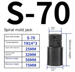 Cylindrical Screw Jack Cone Shape Screw Jack Mold Height Hoist Adjust CNC Milling Injection Machine Cushion Block Manual Adapter