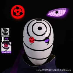 Naruto Anime Helmet mask eyes shining Cosplay Uchiha Obito Shine Mask Akatsuki Sharingan Cartoon Shine Highly Imitative toy Mask