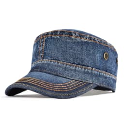 VOBOOM Washed Cotton Military Cadet Army Caps for Men Unique Design Adjustable Vintage Flat Top Hats with Air Hole