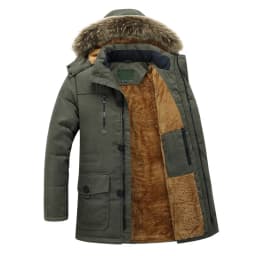 Winter Waterproof Fleece Hooded Parkas Men Solid Thick Warm Multi Pocket Safari Style Jackets Male Parka Outwear Coat Plus Size