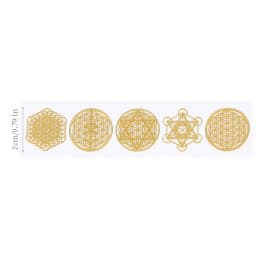 New Geometric Pattern Metal Energy Copper Stickers Flower Life Tree Pyramid For Epoxy Resin Material Jewelry Making Decoration