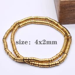 Plated Genuine Gold Color Retention AAA+ Natural Hematite Stone Spacer Loose Beads For Jewelry Making Diy Bracelets Finding