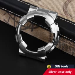 For Casio GA-110 GA-120 GA-100 Solid Stainless Steel Case Men's Waterproof Watchband Bezel GA110 Metal Strap +Case Mod Kit +Tool