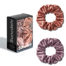 2PCS 100% Natural Silk Solid Color Hair Ties High Quality Hair Scrunchies Women Big Hairbands Hair Accessories 22Momme