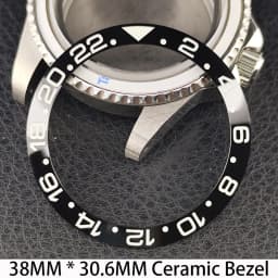 Sloping 38mm * 30.6mm Ceramic/Aluminum Bezel GMT and Diving Watch Insert Fits for 40mm Men's Watch Case Bezel Replacement Insert