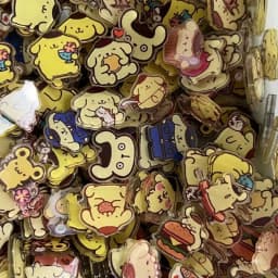 2cm cartoon anime cat and dog acrylic patch transparent handmade DIY keychain pendant PP clip accessory material wholesale