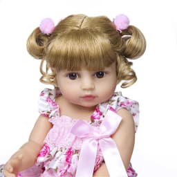 Fit For Doll Head Circumference 32cm To 36cm Silicone Reborn Baby Doll Hair Wig Curly Brown Golden Hair for BJD doll Reborn Doll