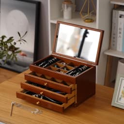Big Size Wood Jewelry Storage Box Drawer Ring Necklace Jewelry Boxes Organizer Case Earrings Display Bangles Tray Accessories