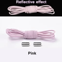Reflective Shoelaces Without Ties No Tie Shoe Laces Elastic Laces Sneakers Boots Round Kids Adult Quick Shoe Lace Rubber Bands