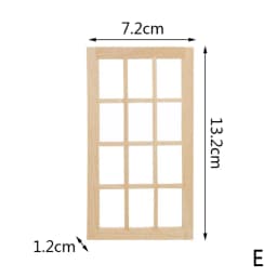 1/12 Dollhouse Miniature Blank Wood Window Frame Doll House Accessories Pretend Play Toy For Doll House Furniture Miniatures