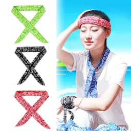 5Pcs Cool Scarf Neck Wrap Cooling Bandana Scarf Instant Cooling Outdoor Sports Headband Chill Ice Sports Towel Wristband