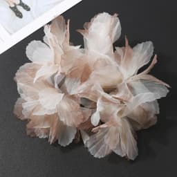 5PC 3D Organza Artificial Flowers Head For Home Wedding Decoration Gradient Bridal Headwear DIY Clothing Making Hair Accessories