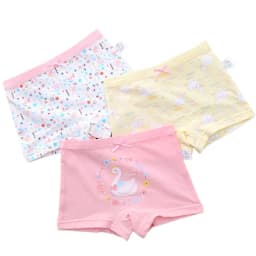Children Pure Cotton Briefs Boxers 3pcs/Pack Size 3-15T Teen Girls Underwear Bright Color Prints Kids Quality Underpants