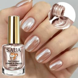 10ML Champagne Color Nail Polish, Fast-Drying, No UV Lamp Needed, Pearl Cream Texture, High Gloss,For Daily Use and Parties