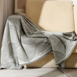 Luxury Circular Arc Printed Thread Blanket 120X150Cm Portable Airplane Blankets for Travel Skin-Friendly Nap Shawl for Office