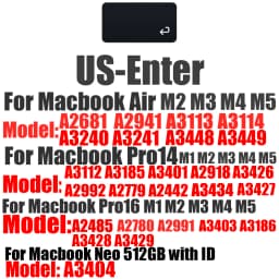 Keyboard Cover for Macbook Air 13 15 Pro 14 16 Touch Bar ID Silicone Protector Skin EU A3113 A3112 A3240 A2337 A3401 M1 M2 M3 M4