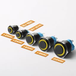 12/16/19/22mm High Head Metal Black With LED Light Waterproof Button Momentary Latching Switches With Power Mark 12V 24V 220V