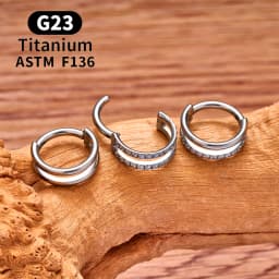 ASTM F136 Titanium 16G Hinged Nose Ring CZ Septum Clicker Cartilage Hoop Earrings Tragus Rook Daith Conch Helix Piercing Jewelry