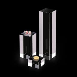 Plexiglass Square Block Jewelry Display Stand Stamping Cosmetics Holder Photography Props Dolls Perfume Organizer Riser Case