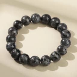 JD Natural Black Spectrolite Flash Smooth Beaded Bracelet Women Men 6 8 10mm Labradorite Stone Stretch Bracelets Yoga Jewelry
