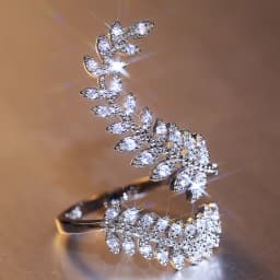 Huitan Aesthetic Flower Adjustable Finger Ring Female Brilliant Zirconia Jewelry for Engagement Ceremony Delicate Accessories