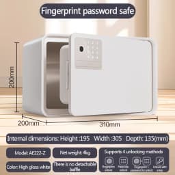 All steel fingerprint password safe New safe small automatic door safe box 20/25cm anti-theft password key safe Jewelry safe