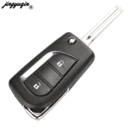 Jingyuqin 2/3 Buttons Flip Remote Car Key Shell Case For Toyota Corolla 2017 RAV4 Before 2013 Toy43 Toy48 VA2 Blade Replacement