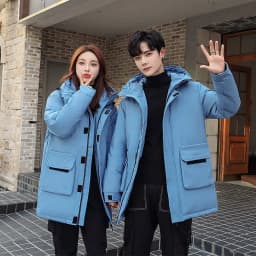 Men Mid Length Workwear Down Parkas Men Couple Fashion Down Parkas Men White Duck Down Casual Warm Winter New Stylish Parkas