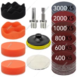 Car Detailing Headlight Restoration Sponge For Auto Polishing Waxing Washing Cleaning Wool Pad Backing Plate Sandpaper Kit